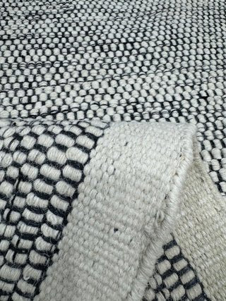ALFOMBRA LANA TAXURE BLANCO Y NEGRO 250X350 - laalfombreria