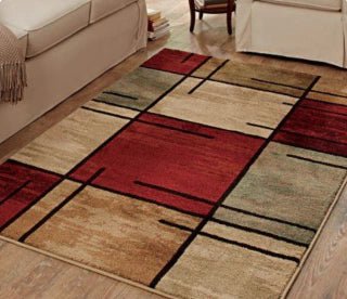 ALFOMBRA SPICE GRID ROUGE 153x214 - laalfombreria