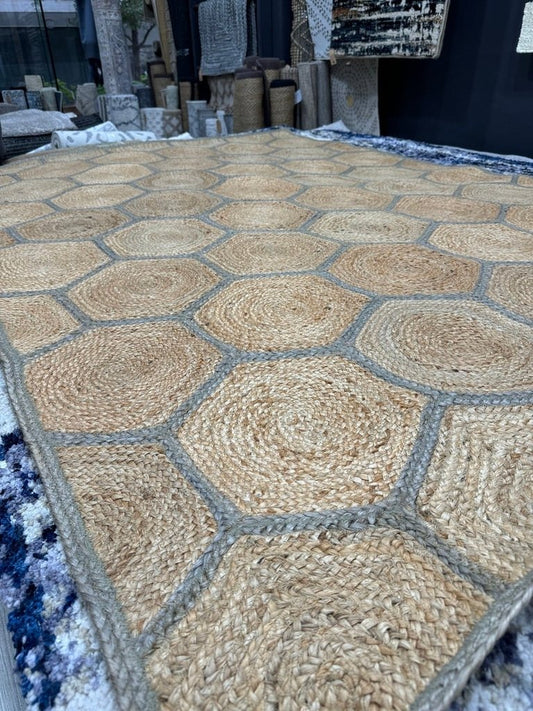 ALFOMBRA YUTE HEXA 240X330 - laalfombreria