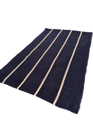 BAJADA DE CAMA STRIPE CHARCOAL 80x120 - laalfombreria