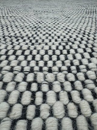 ALFOMBRA LANA TAXURE BLANCO Y NEGRO 140X200 - laalfombreria