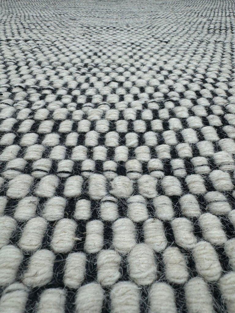 ALFOMBRA LANA TAXURE BLANCO Y NEGRO 200X300 - laalfombreria