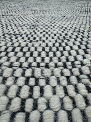 ALFOMBRA LANA TAXURE BLANCO Y NEGRO 250X350 - laalfombreria