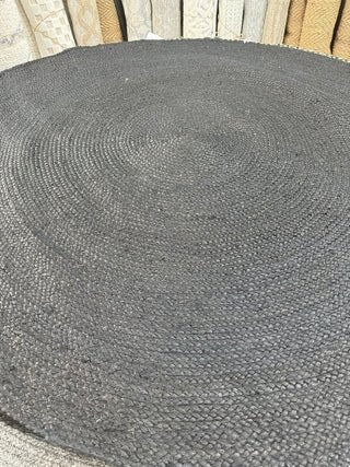 ALFOMBRA REDONDA YUTE NEGRO 150 - laalfombreria