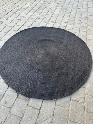 ALFOMBRA REDONDA YUTE NEGRO 180 - laalfombreria