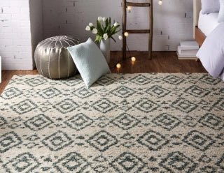 ALFOMBRA SHAGGY BLUE SQUARE 2.39x1.60 - laalfombreria