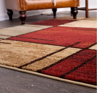 ALFOMBRA SPICE GRID ROUGE 153x214 - laalfombreria