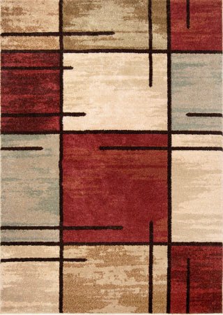 ALFOMBRA SPICE GRID ROUGE 153x214 - laalfombreria