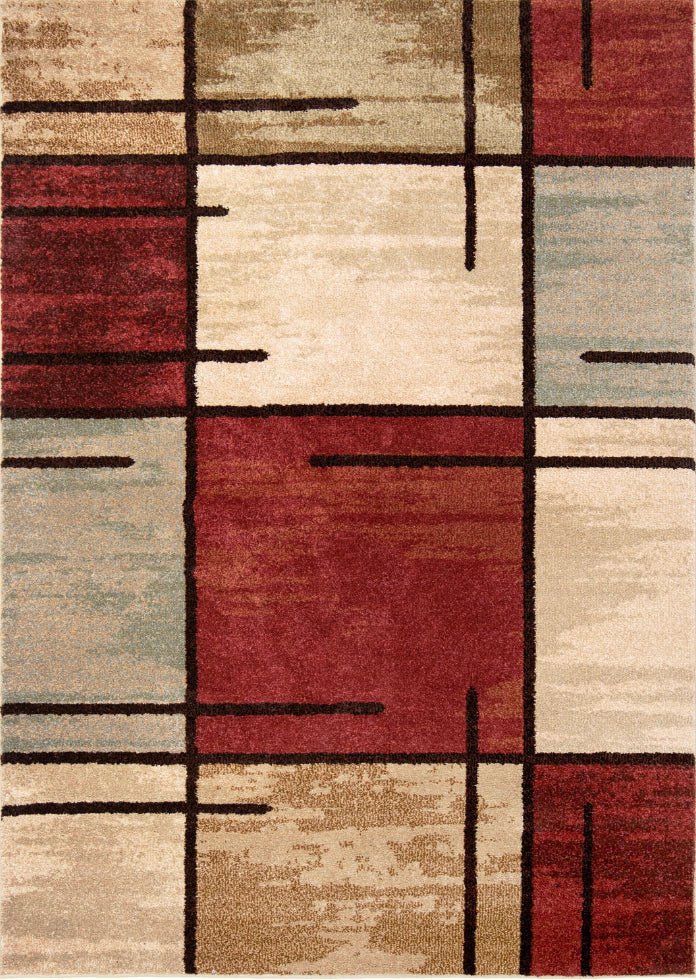 ALFOMBRA SPICE GRID ROUGE 153x214 - laalfombreria
