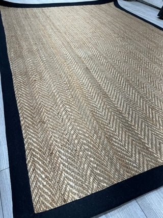 ALFOMBRA YUTE BORDE NEGRO 2.00x3.00 - laalfombreria