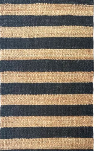 ALFOMBRA YUTE NATURAL BLACK 200X300 - laalfombreria