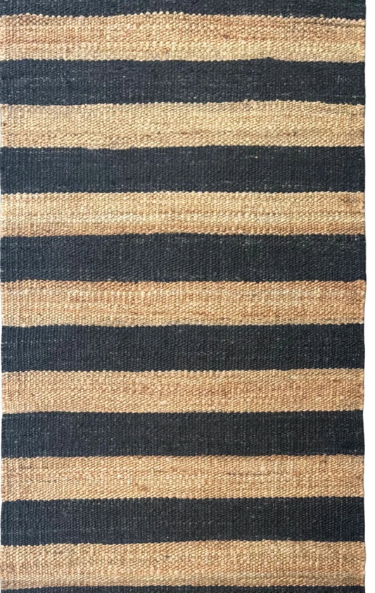ALFOMBRA YUTE NATURAL BLACK 200X300 - laalfombreria