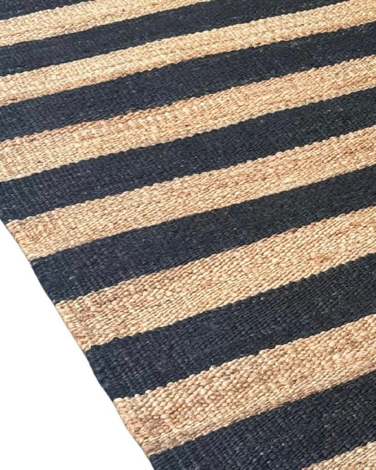ALFOMBRA YUTE NATURAL BLACK 250X350 - laalfombreria
