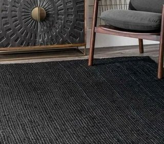 ALFOMBRA YUTE NEGRO 240X330 - laalfombreria