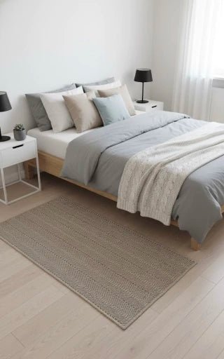 BAJADA DE CAMA POLIPROPILENO MADERA 80X120 - laalfombreria