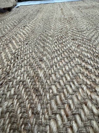 BAJADA DE CAMA YUTE BORDE CAF… 90x150 - laalfombreria