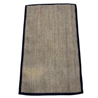 BAJADA DE CAMA YUTE BORDE NEGRO 90x150 - laalfombreria