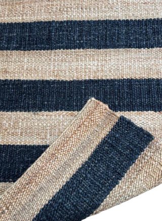 BAJADA DE CAMA YUTE NATURAL BLACK 80X120 - laalfombreria