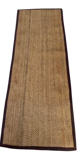 PASILLO YUTE BORDE CAF… 80x230 - laalfombreria