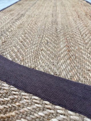 PASILLO YUTE BORDE CAF… 80x230 - laalfombreria