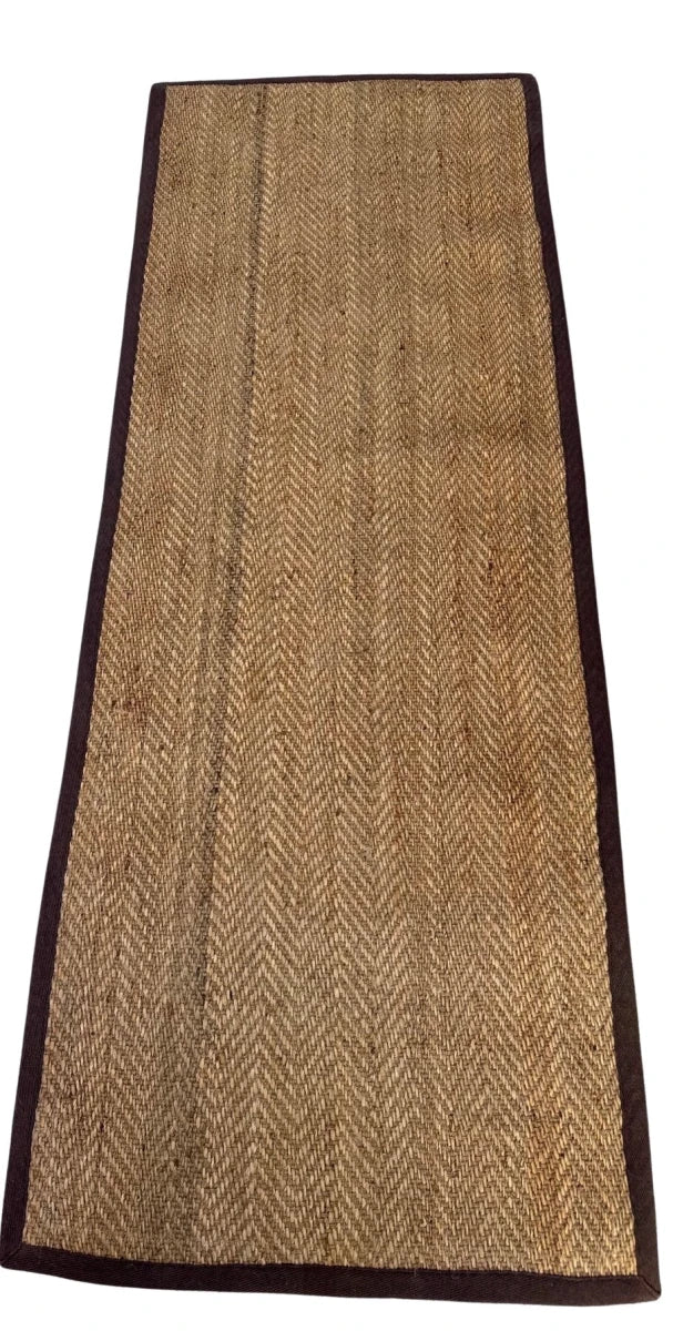 PASILLO YUTE BORDE CAF… 80x230 - laalfombreria