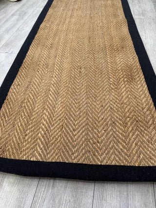PASILLO YUTE BORDE NEGRO 80x230 - laalfombreria