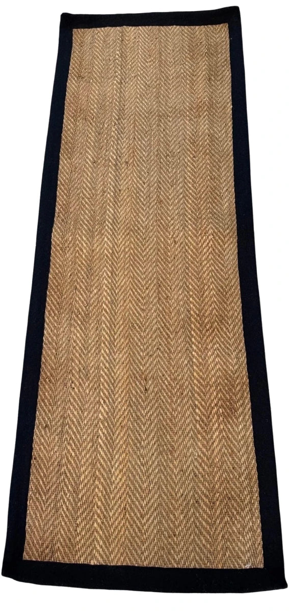 PASILLO YUTE BORDE NEGRO 80x230 - laalfombreria