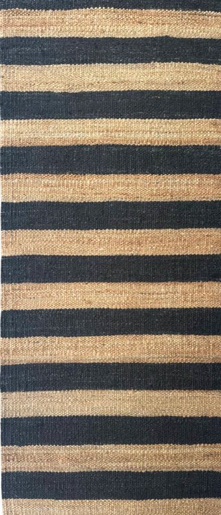 PASILLO YUTE NATURAL BLACK 80X230 - laalfombreria