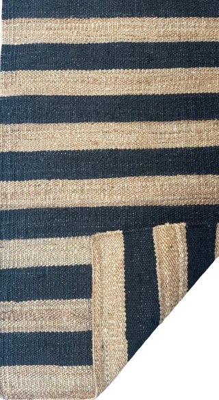PASILLO YUTE NATURAL BLACK 80X230 - laalfombreria
